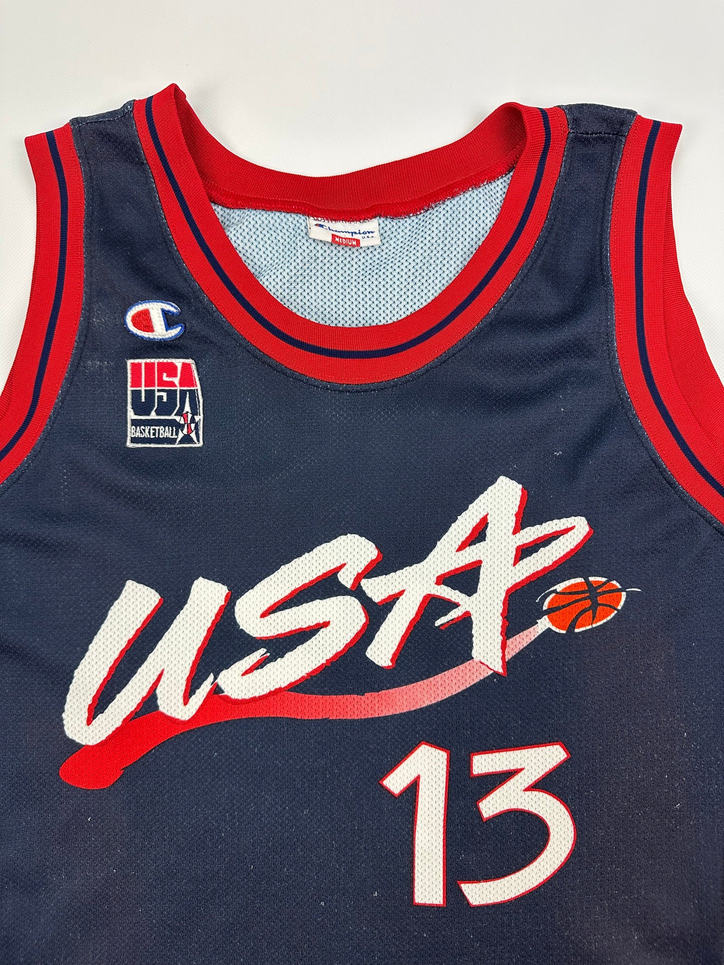Vintage Champion O‘NEAL / USA Jersey navy/rot Gr. M