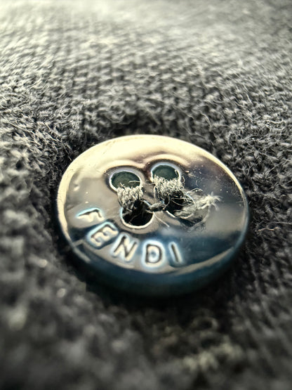 Fendi Polohemd Langarm dunkelblau / weiß Gr. M