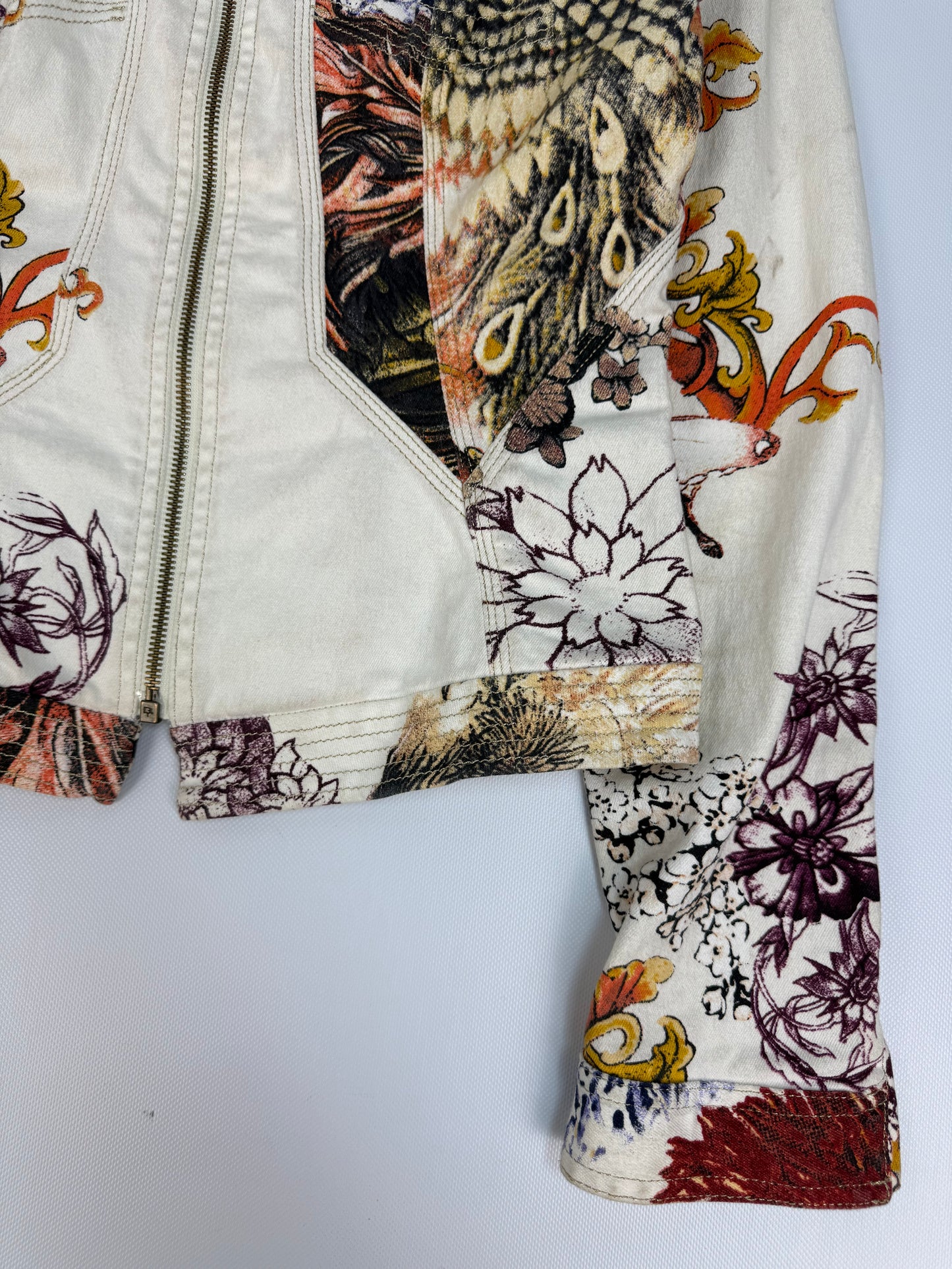 Vintage Just Cavalli Jacke weiß / orange Gr. S