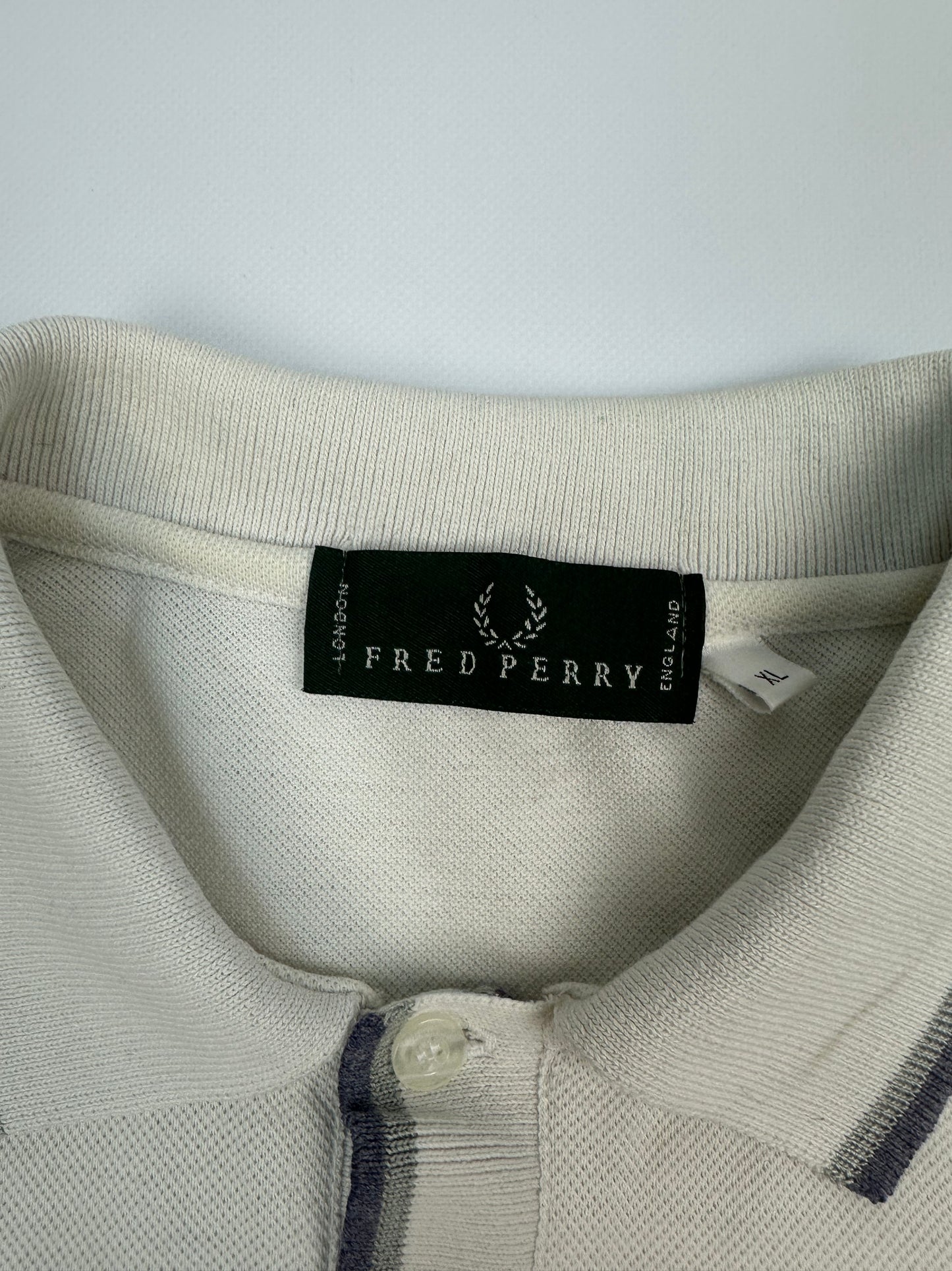 Vintage Fred Perry Polohemd weiß/creme Gr. XL