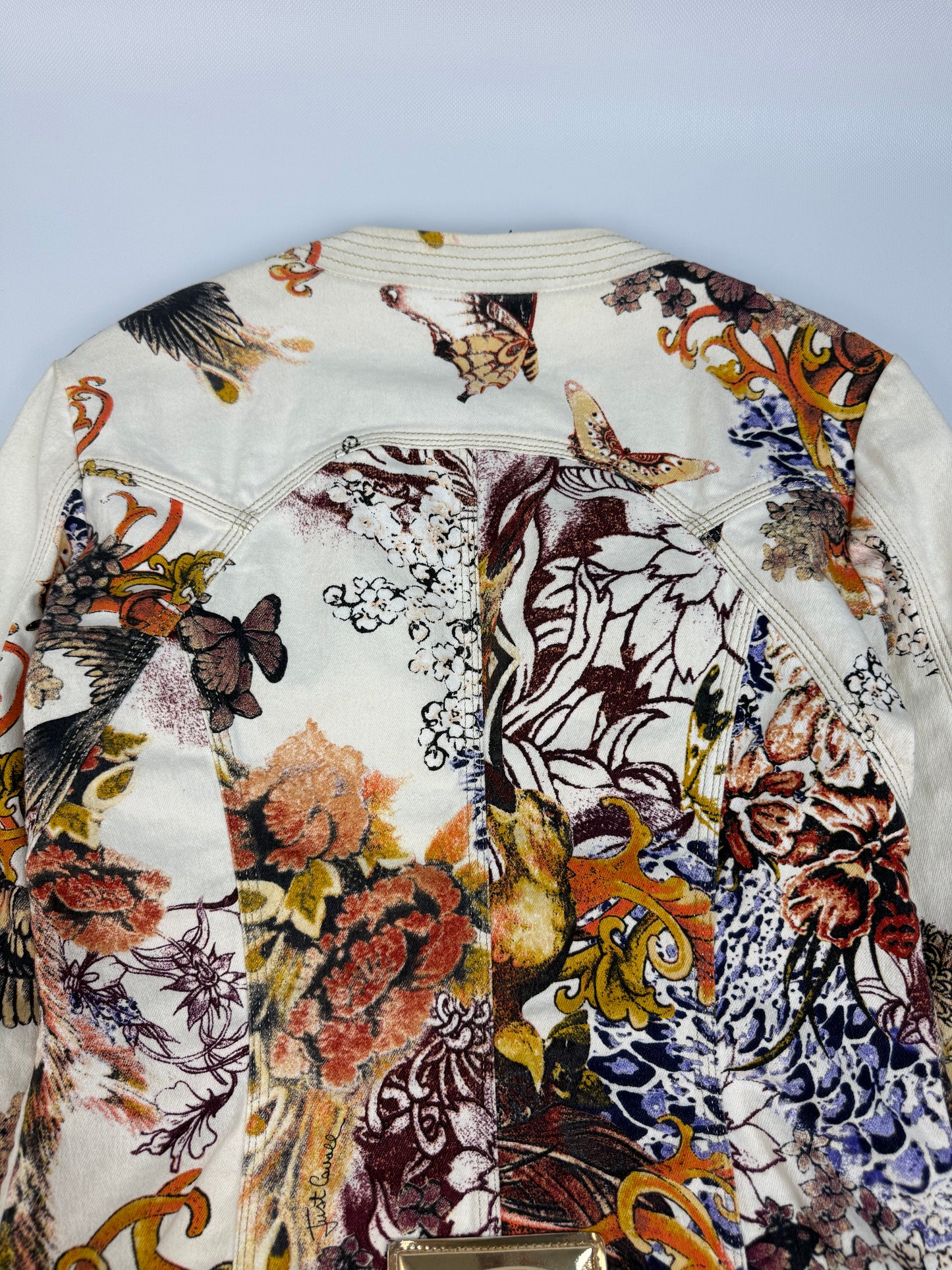Vintage Just Cavalli Jacke weiß / orange Gr. S
