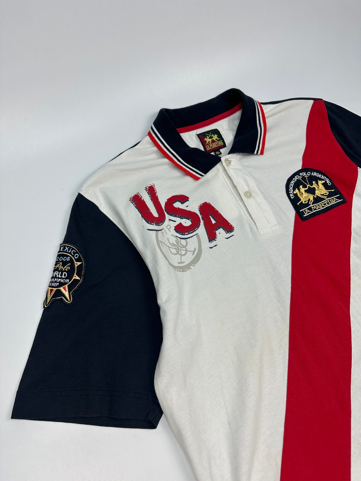 Vintage La Martina Polohemd schwarz/weiß XXL