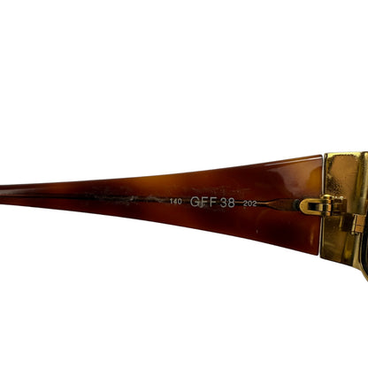 Vintage Gianfranco Ferre Sonnenbrille Gold / braun