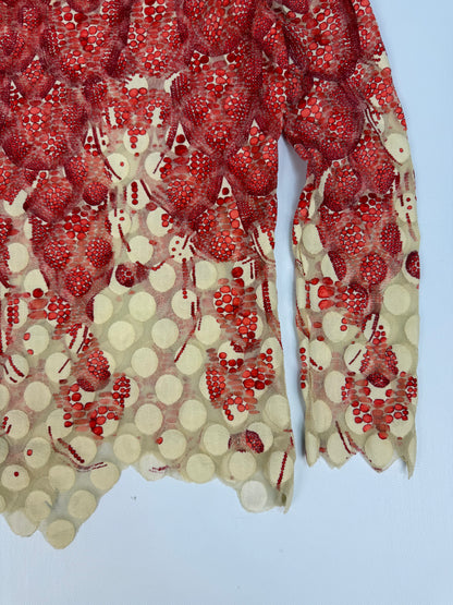 Vintage Jean Paul Gaultier Erdbeeren T-Shirt rot Gr. M