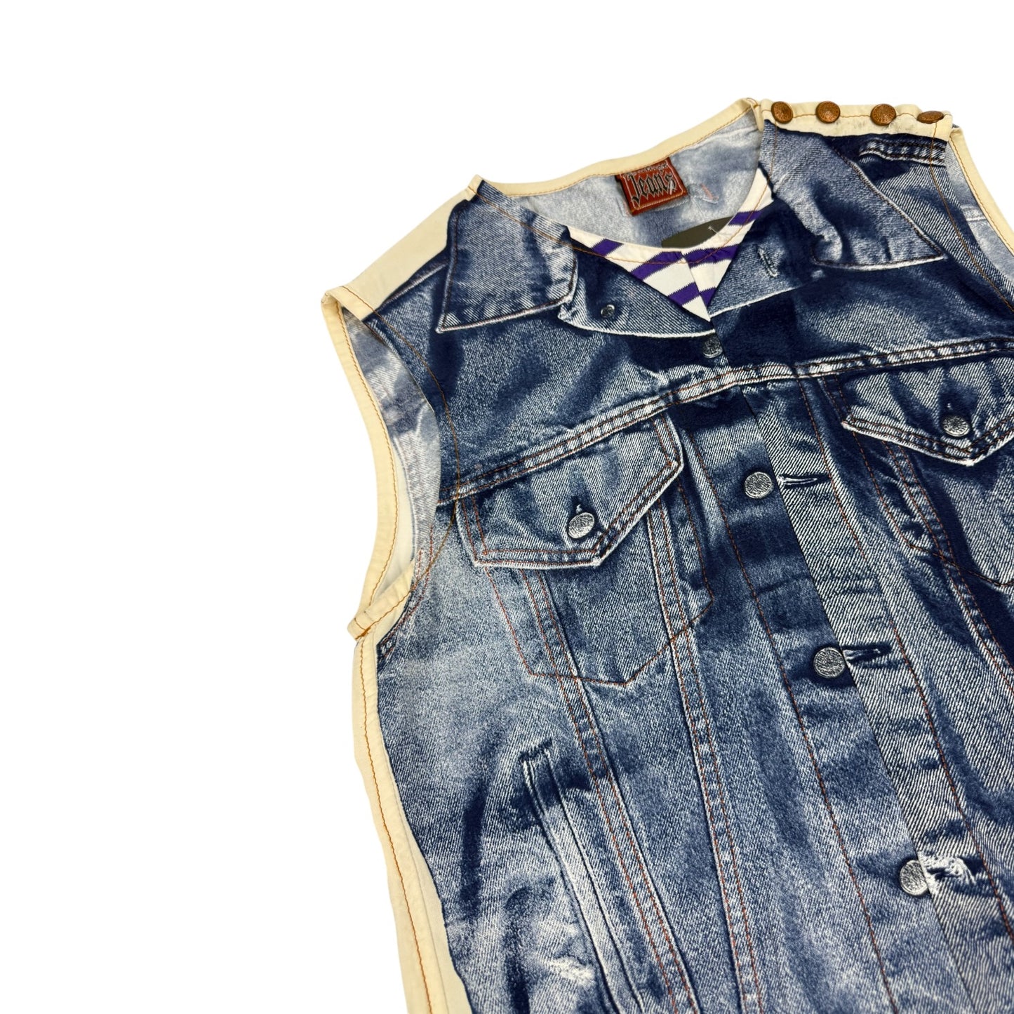 Vintage Gaultier Jeans Weste blau Gr. Damen M