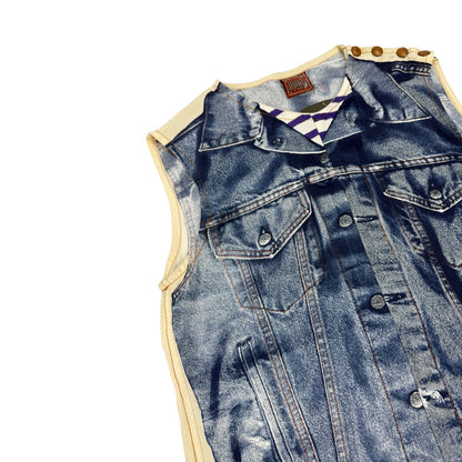 Vintage Gaultier Jeans Weste blau Gr. Damen M