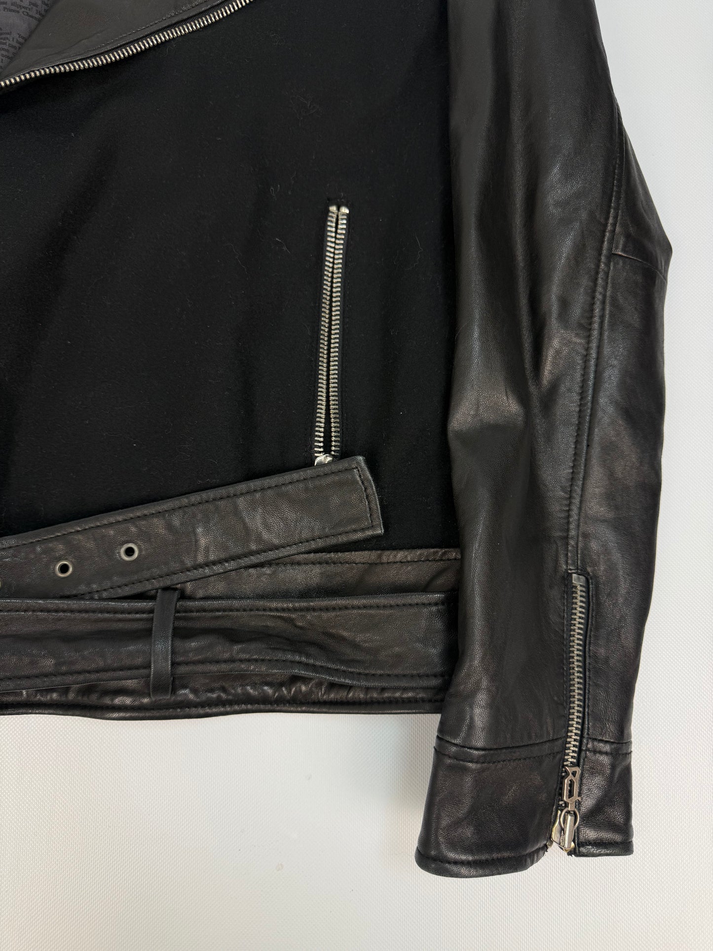 Vintage Galliano Lederjacke schwarz Gr. 52