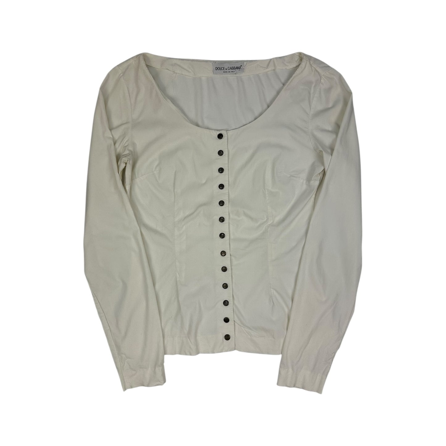 Vintage Dolce & Gabbana Bluse weiß Damen XL