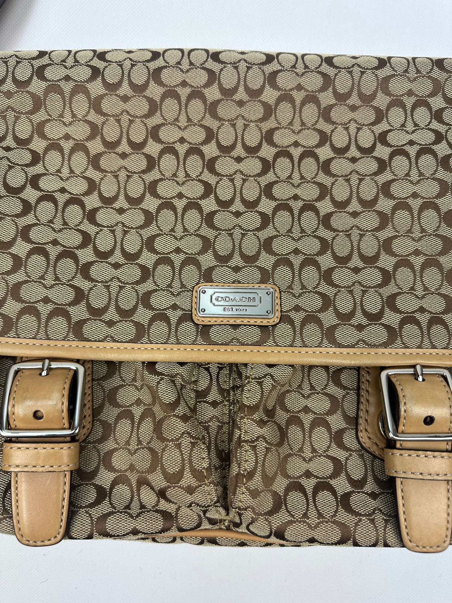 Coach Signature Messenger Umhängetasche beige/braun