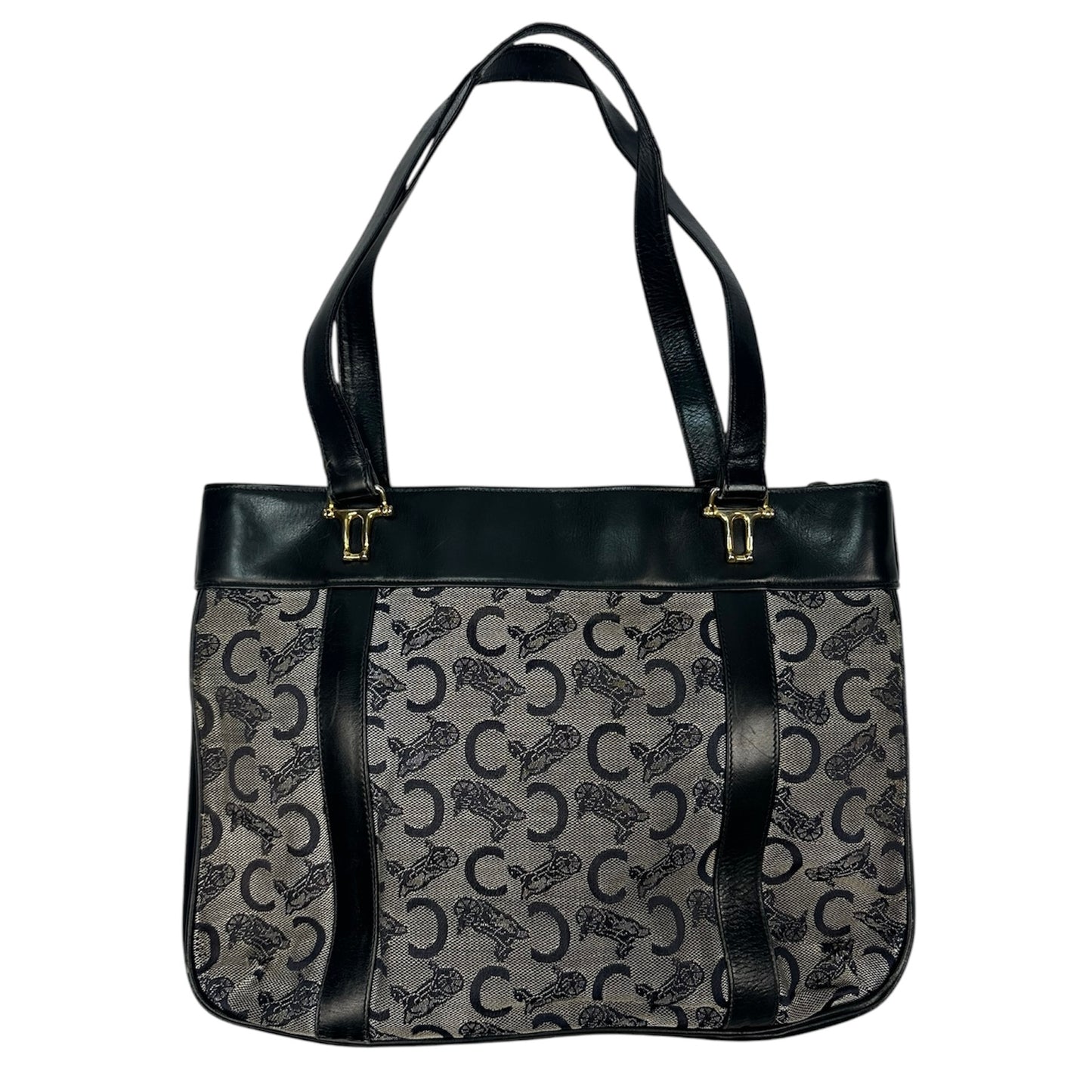 Vintage Coach Handtasche grau/gold