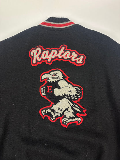 Vintage DeLong Raptors College jacke schwarz/rot Gr. L