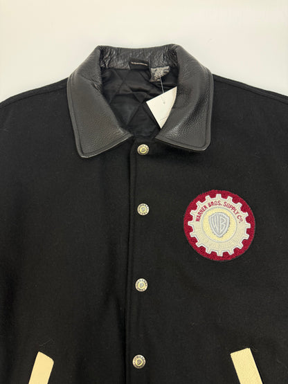 Vintage Warner Bros. Leder / Collagejacke schwarz Gr. L