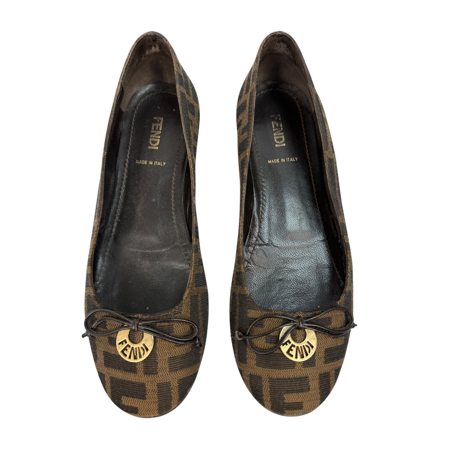 Vintage Fendi Ballerinas braun / schwarz Gr. 36