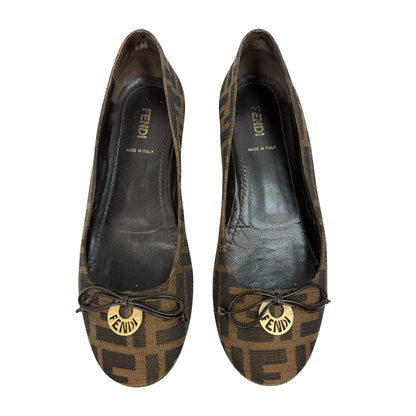 Vintage Fendi Ballerinas braun / schwarz Gr. 36