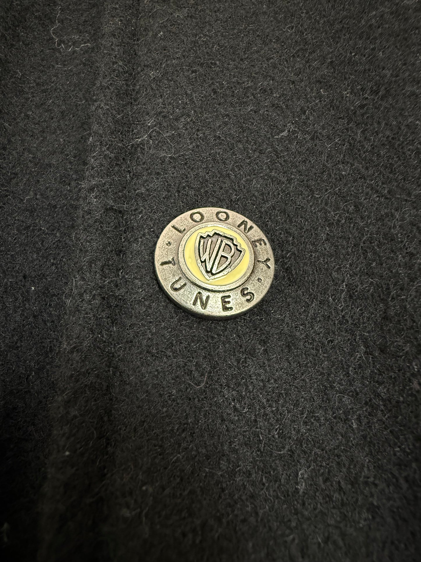 Vintage Warner Bros. Leder / Collagejacke schwarz Gr. L