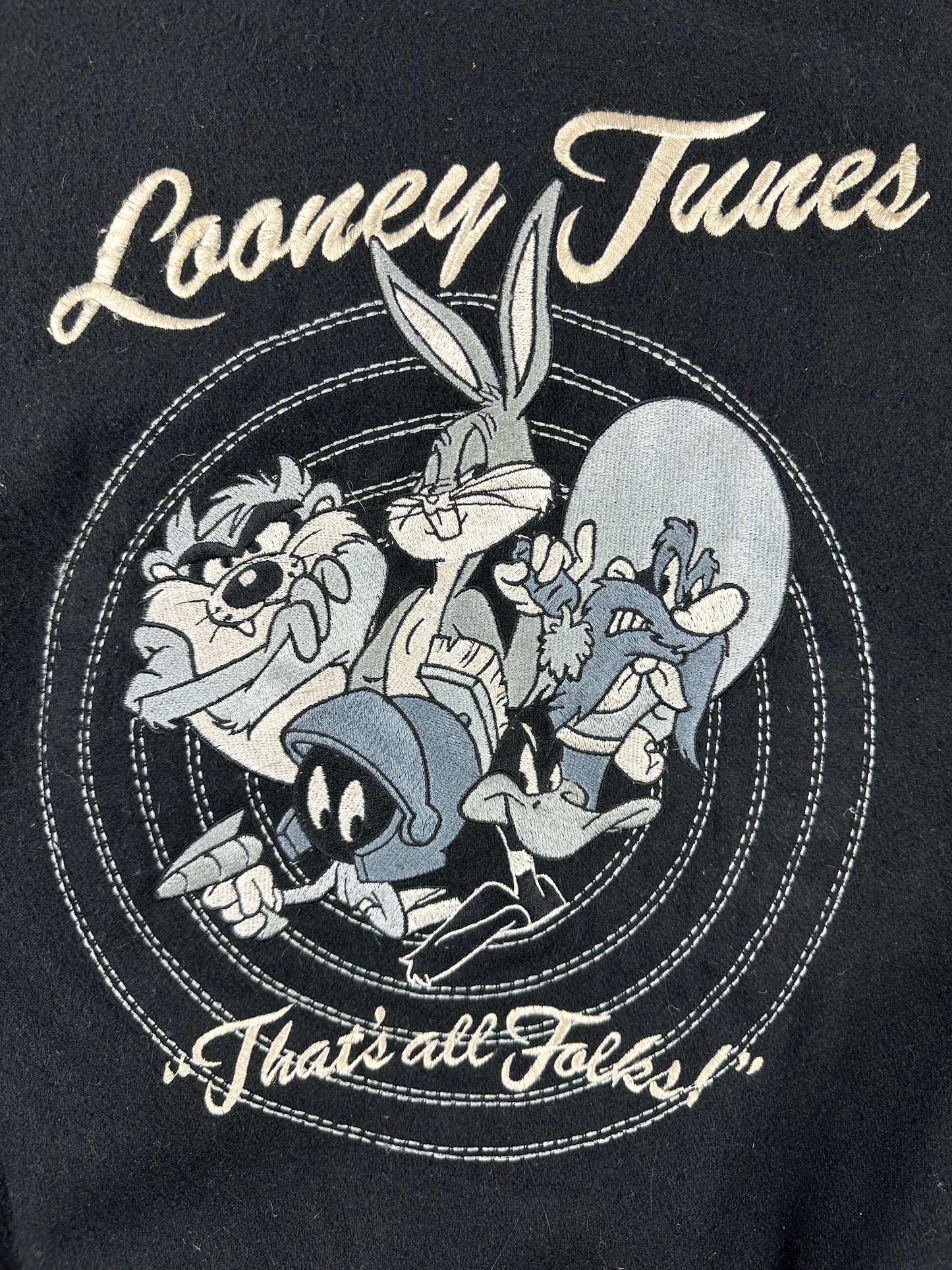 Vintage Warner Bros Looney Tunes Collegejacke schwarz M