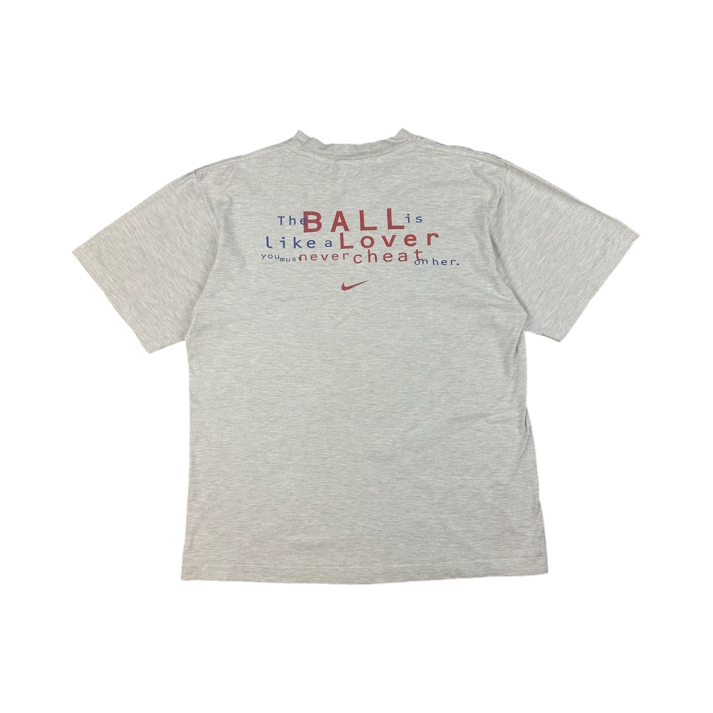 Vintage Nike "The Ball is like a Lover" T-Shirt grau M