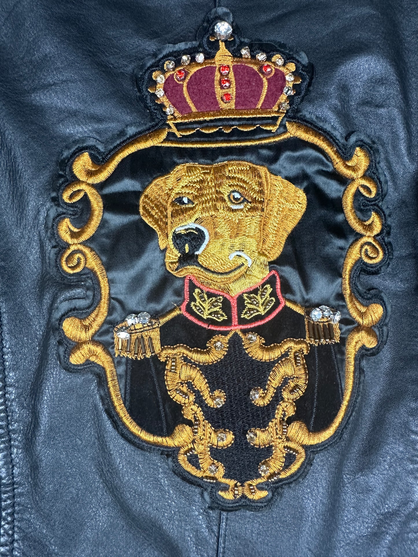 Vintage Schott leather jacket black women L