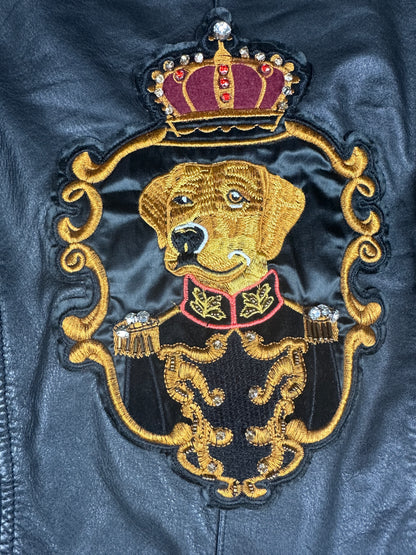Vintage Schott leather jacket black women L