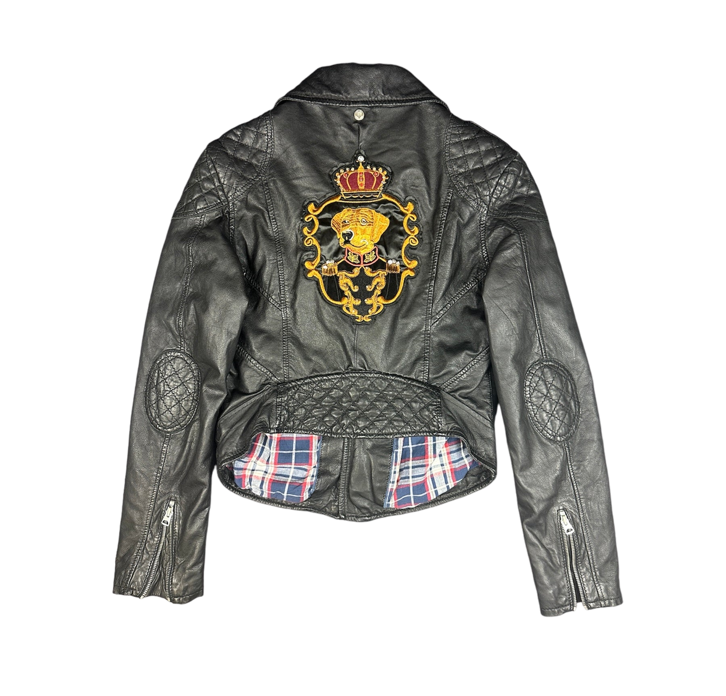 Vintage Schott leather jacket black women L