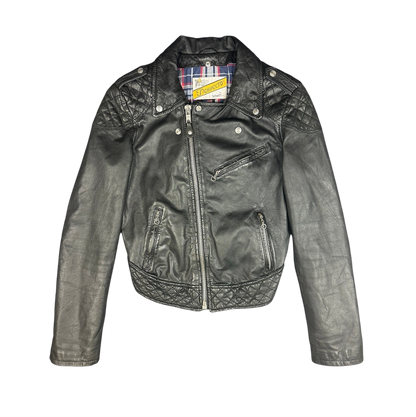 Vintage Schott leather jacket black women L