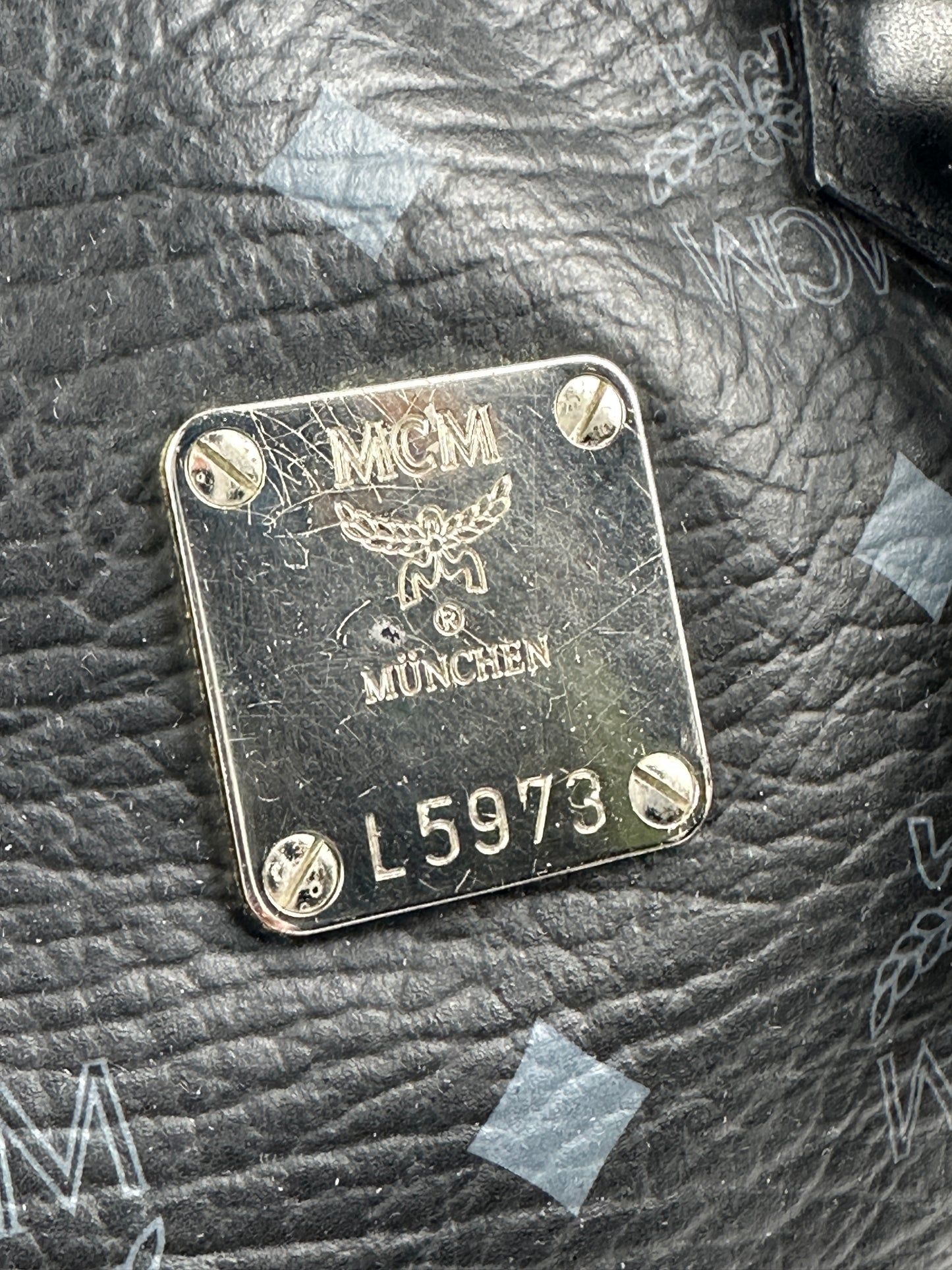 Vintage MCM Bowling Bag Handtasche schwarz