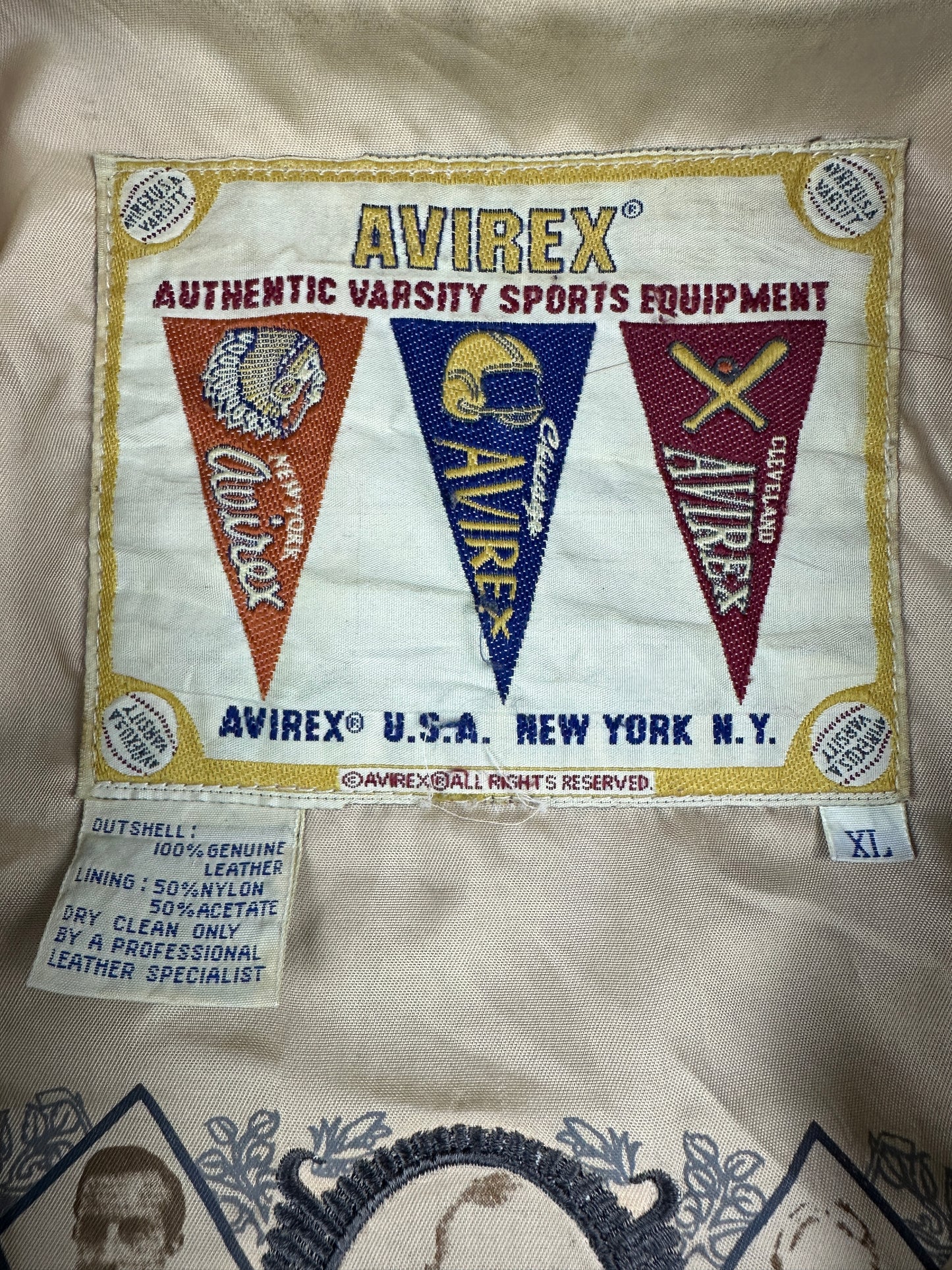 Vintage Avirex College Jacke Crestwood Open schwarz XL