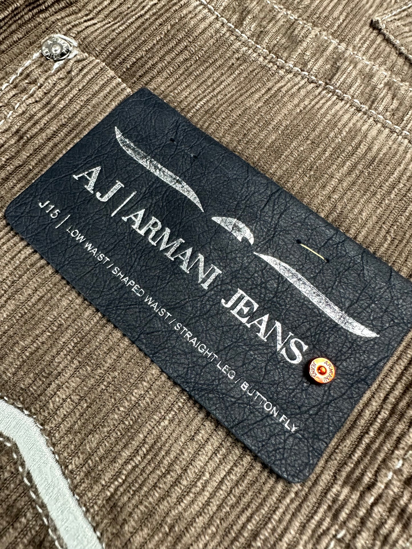 Vintage Armani Low Waist Cordhose braun 32