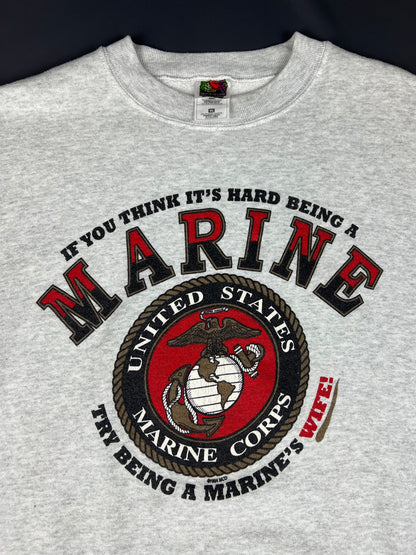 Vintage Marine Corps Pullover grau XL
