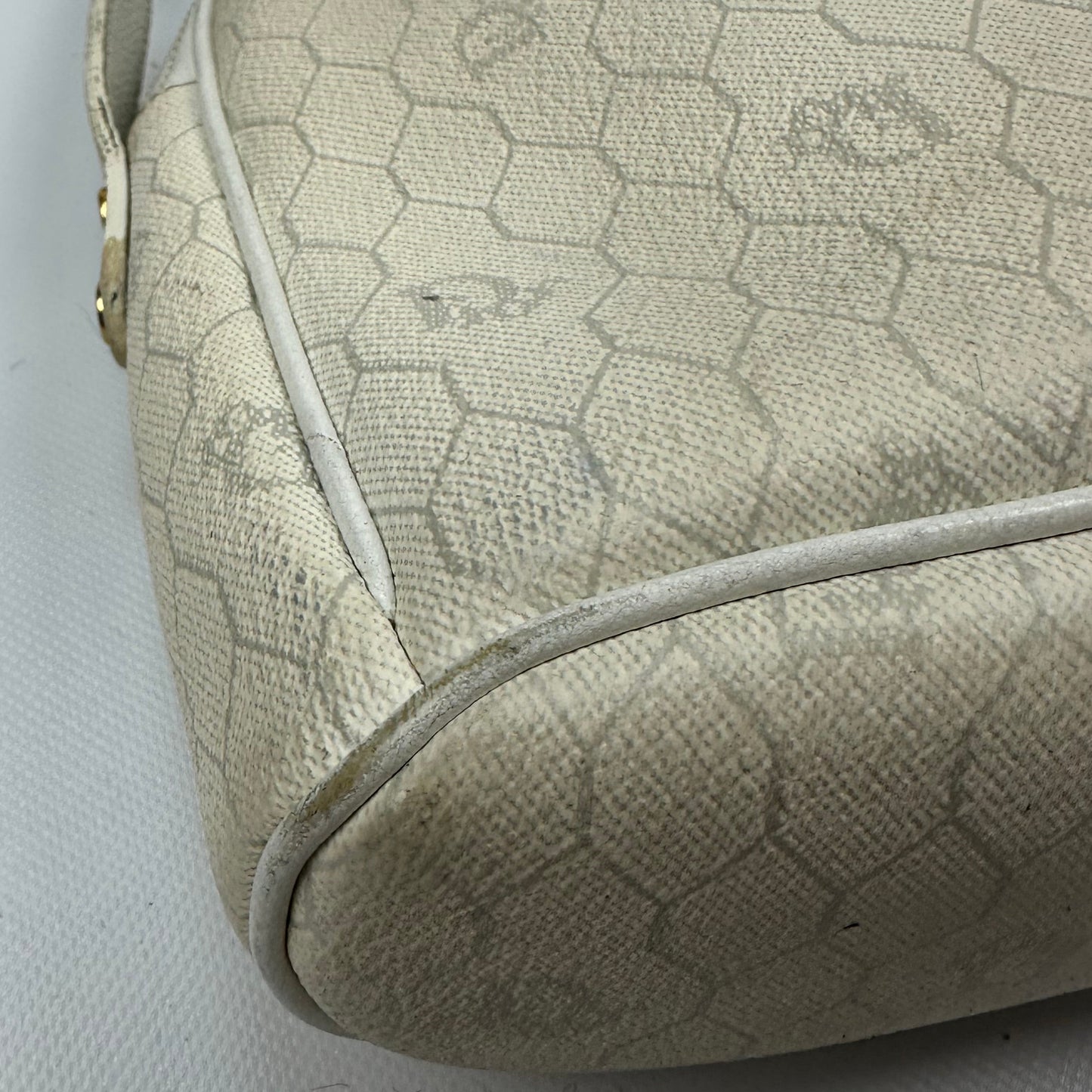 Vintage Christian Dior Honeycomb Sidebag white