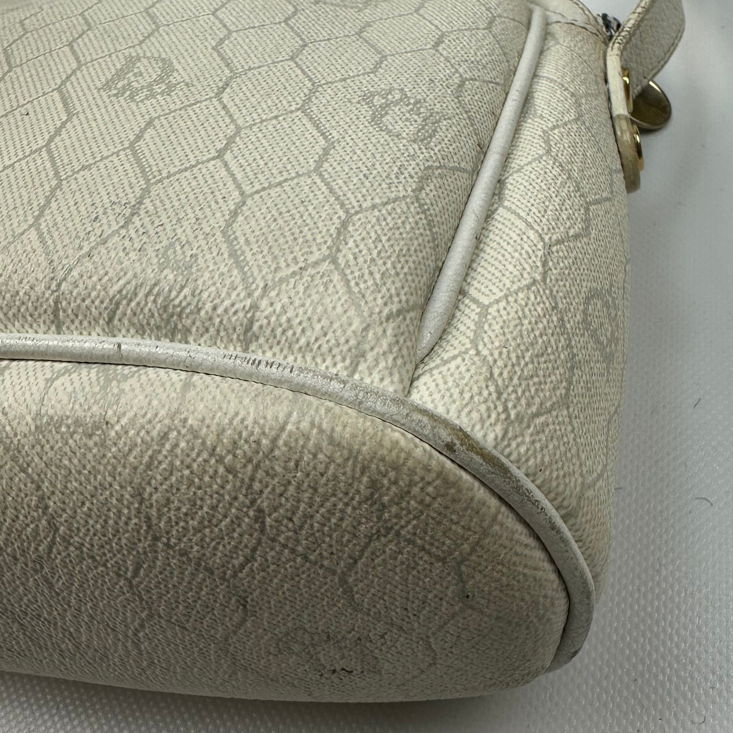 Vintage Christian Dior Honeycomb Sidebag white