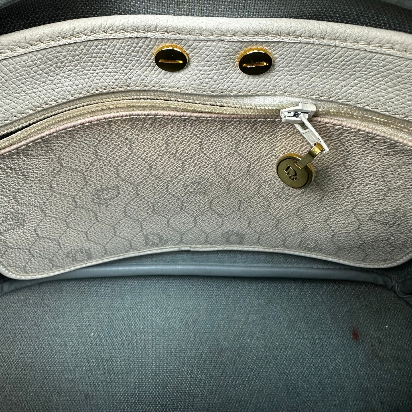 Vintage Christian Dior Honeycomb Sidebag white