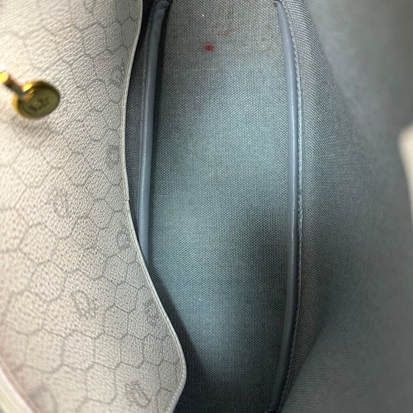 Vintage Christian Dior Honeycomb Sidebag white