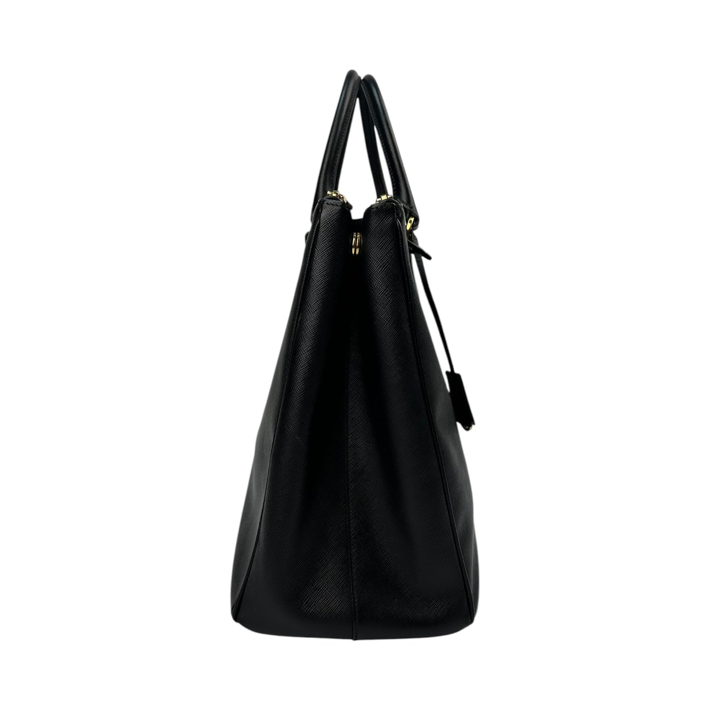 Vintage Prada Fuoco Saffiano Lux Handtasche schwarz