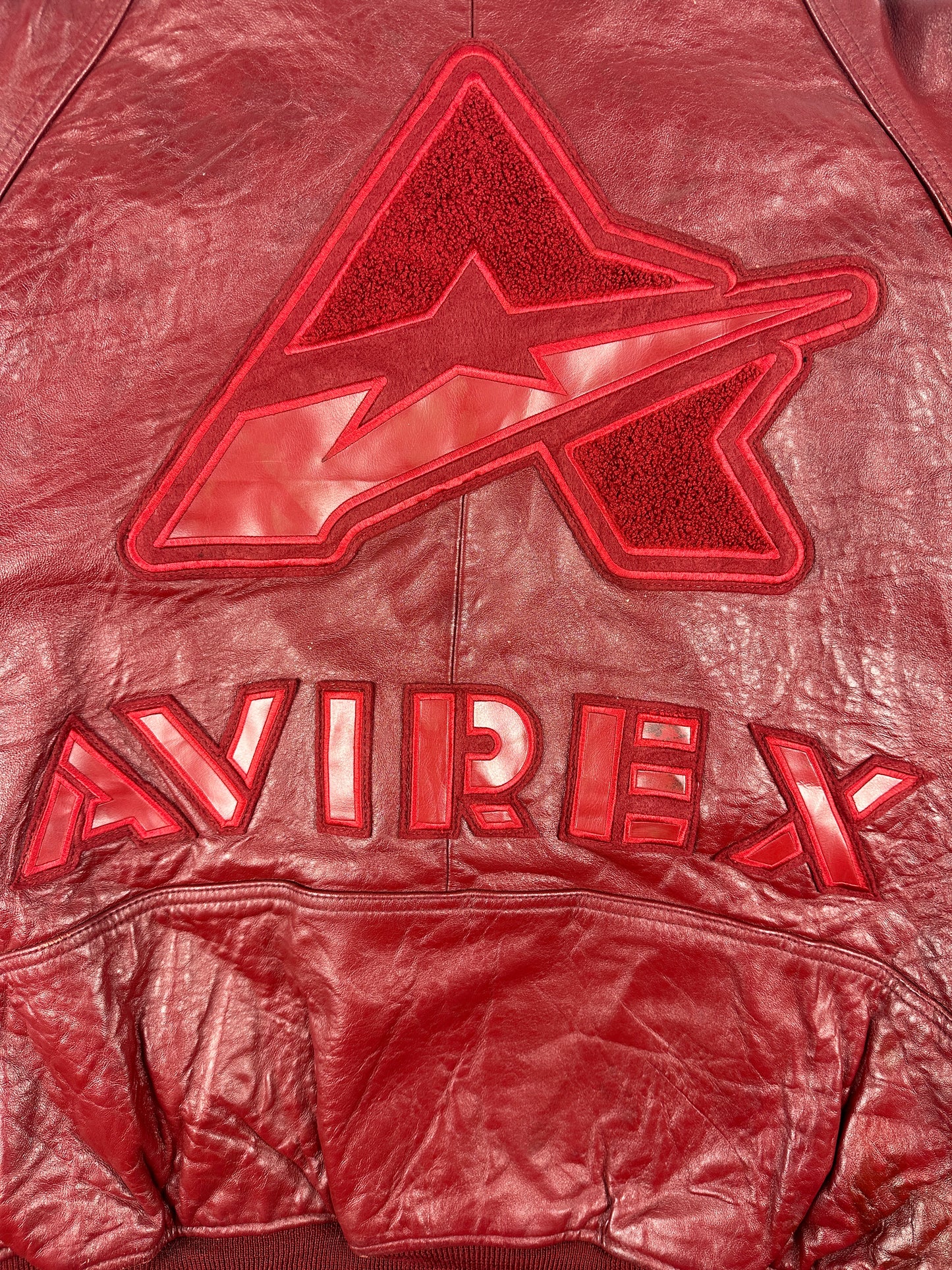 Vintage Avirex College Jacke burgunderrot XXL