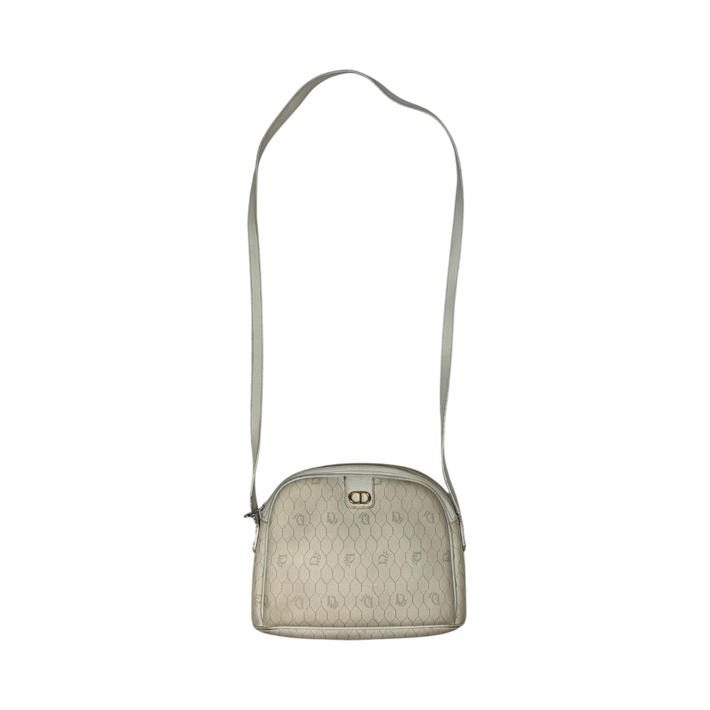 Vintage Christian Dior Honeycomb Sidebag white