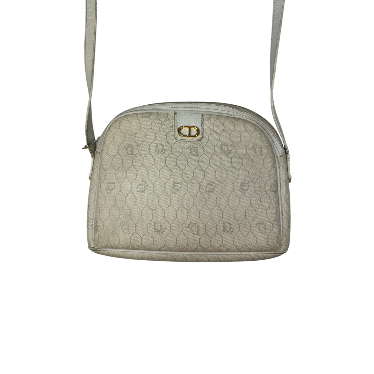 Vintage Christian Dior Honeycomb Sidebag white