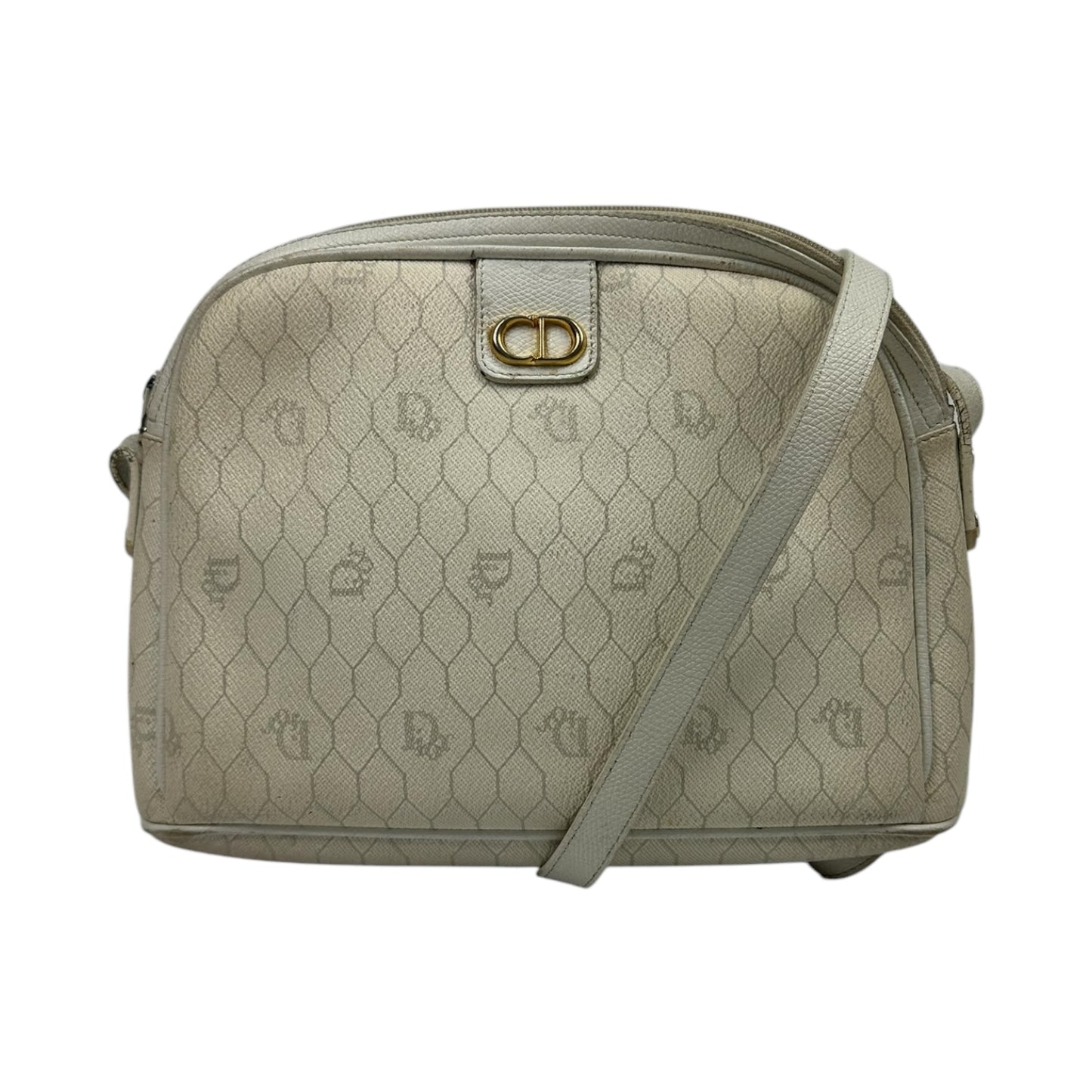 Vintage Christian Dior Honeycomb Sidebag white