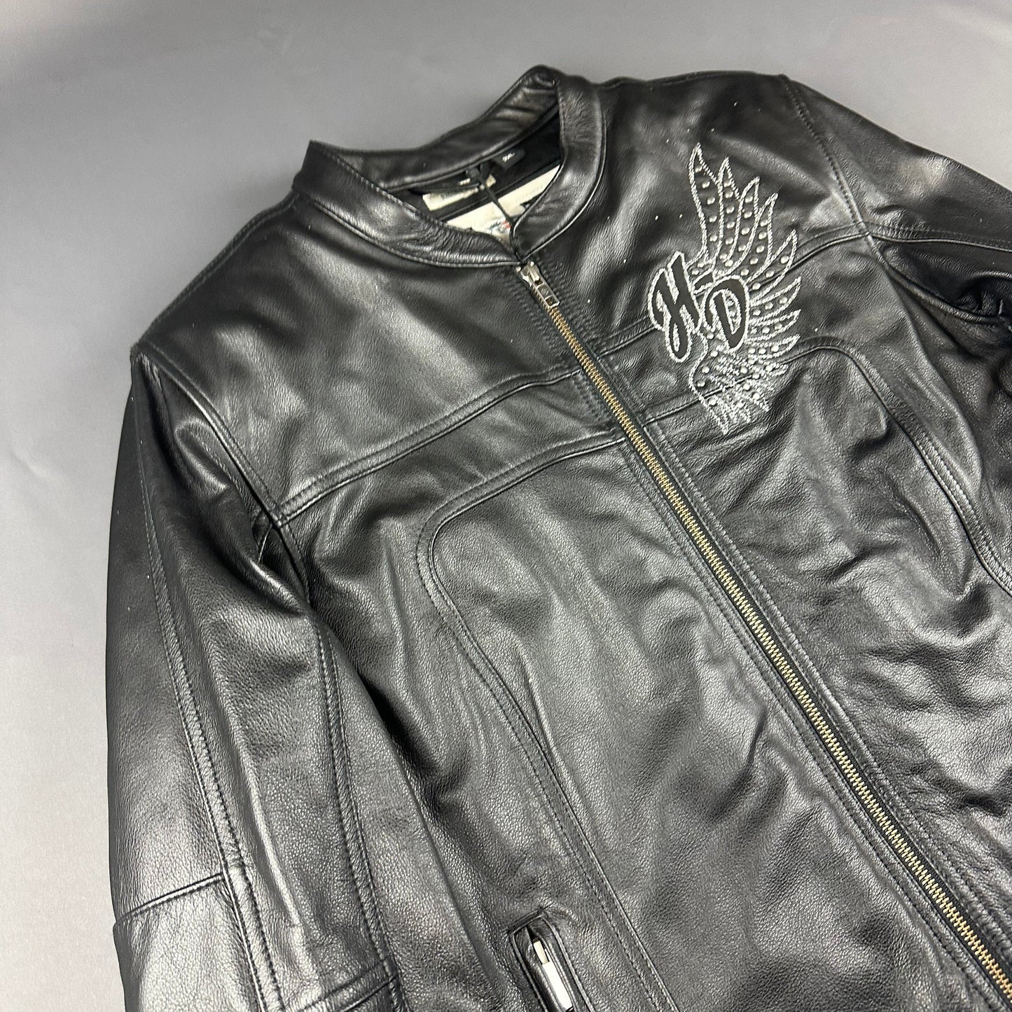 Harley Davidson Echtleder Racing Jacke schwarz XXL