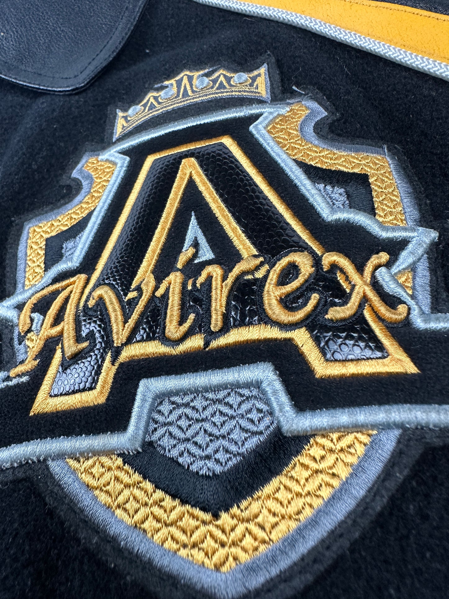 Vintage Avirex Reversible College Jacke schwarz XL