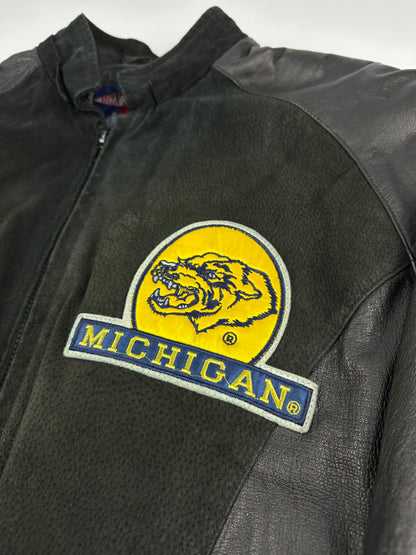 Vintage Michigan Wolverines Collegejacke schwarz XL
