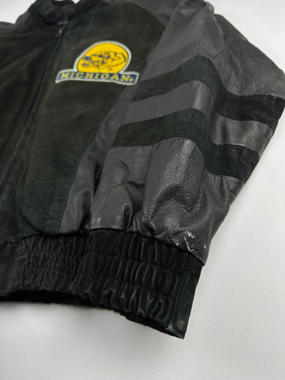 Vintage Michigan Wolverines Collegejacke schwarz XL