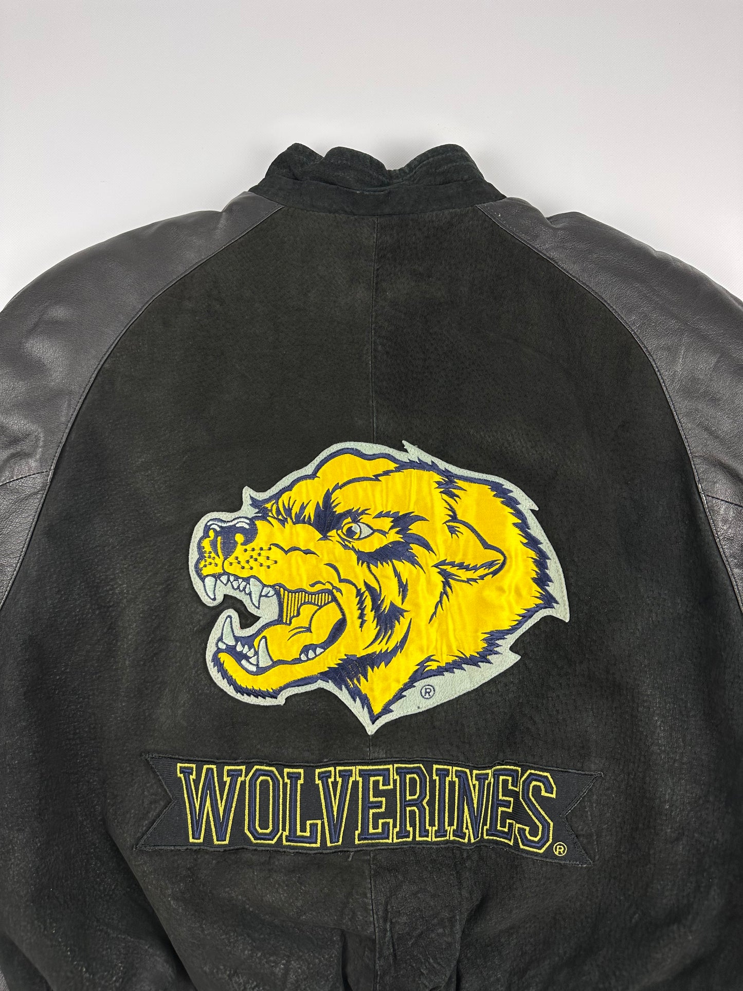Vintage Michigan Wolverines Collegejacke schwarz XL