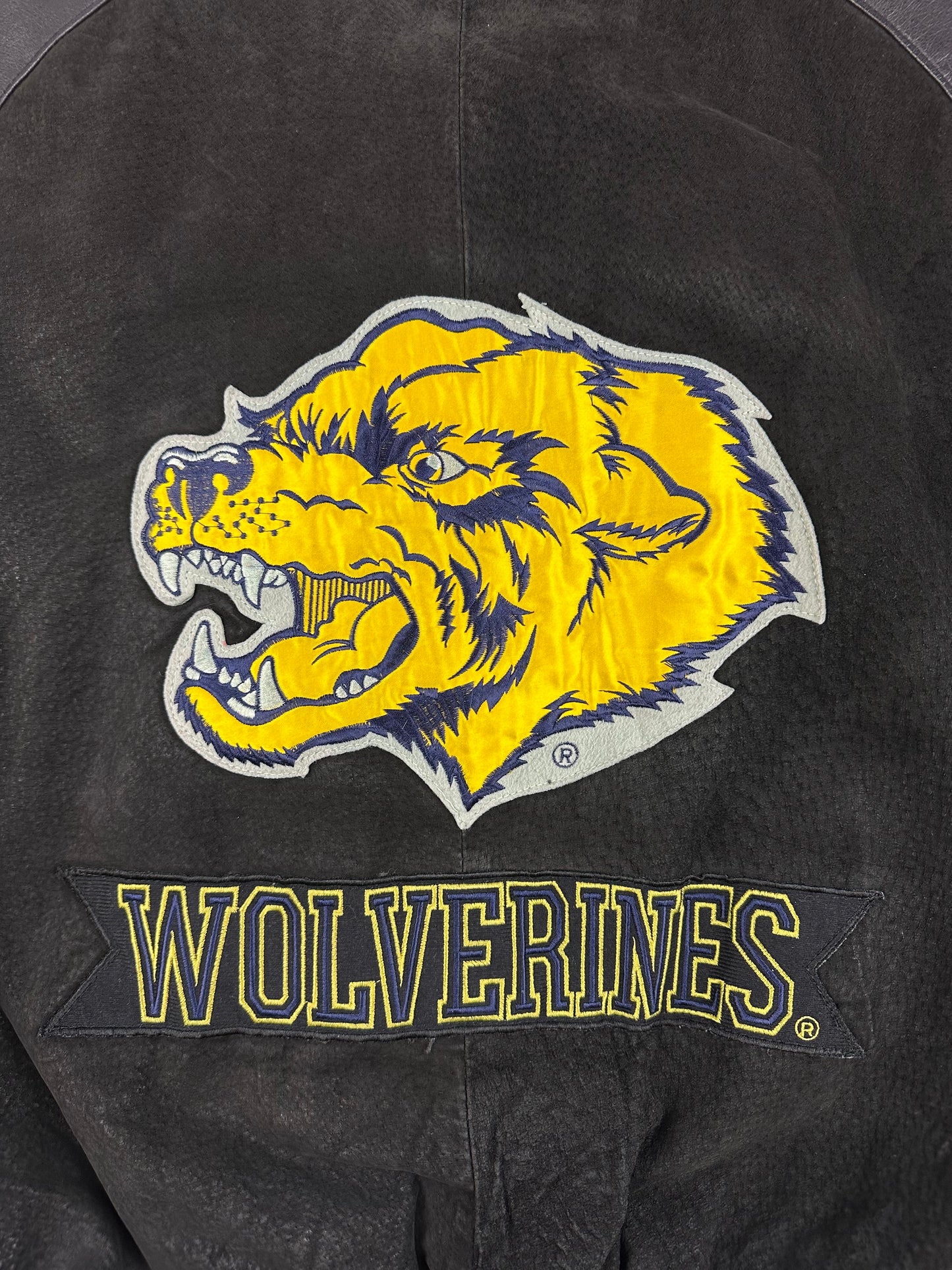 Vintage Michigan Wolverines Collegejacke schwarz XL