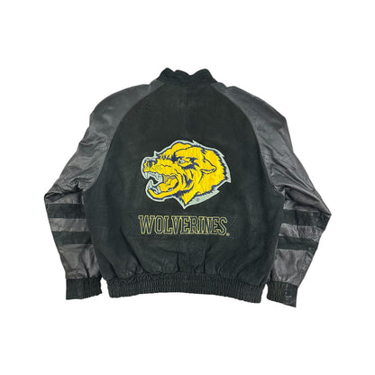 Vintage Michigan Wolverines Collegejacke schwarz XL