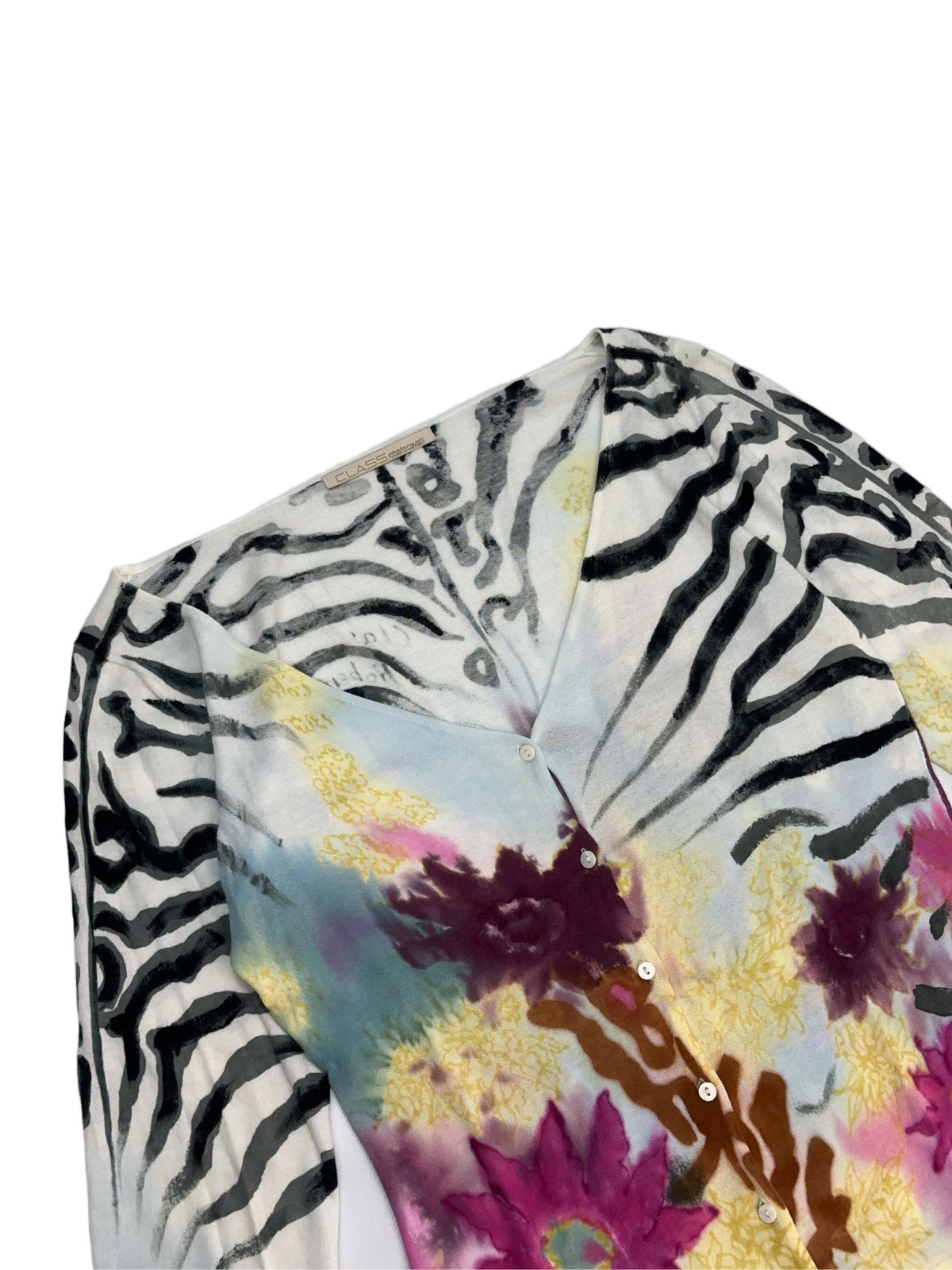 Roberto Cavalli Class SS 2000 Floral Zebra Kardigan