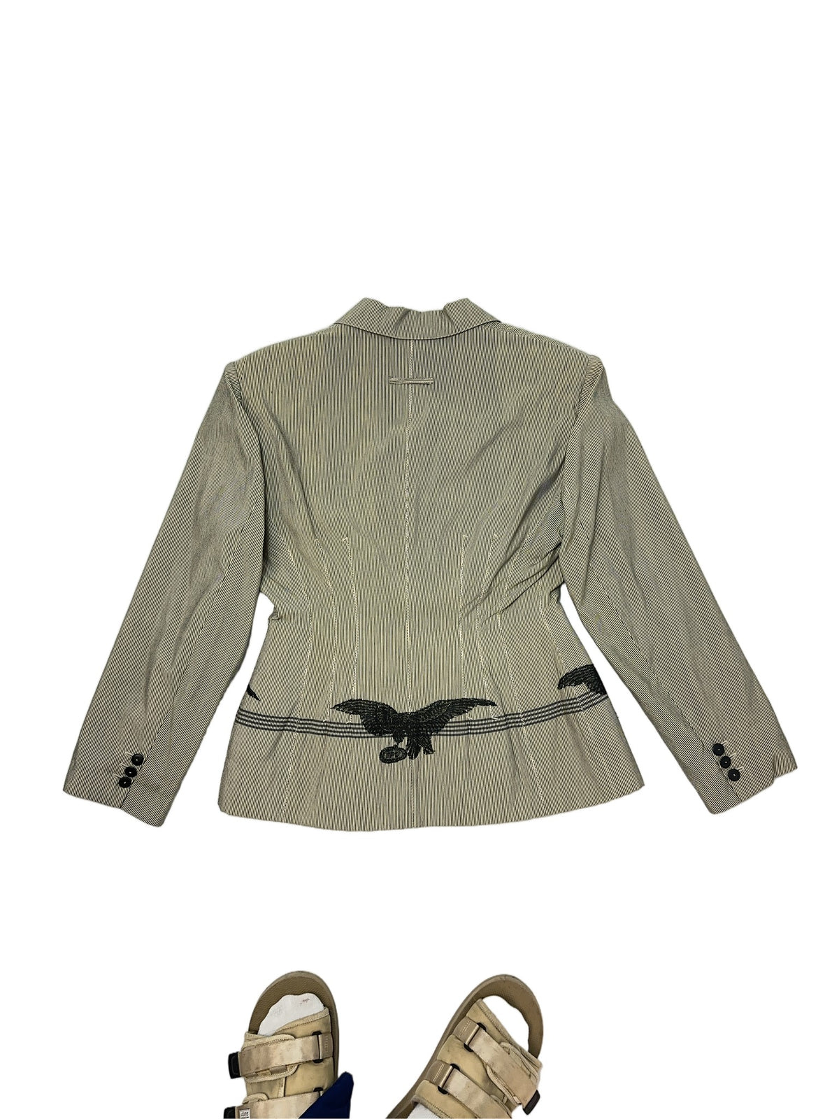 Jean Paul Gaultier SS 1988 "Eagle" Nadelstreifen Blazer