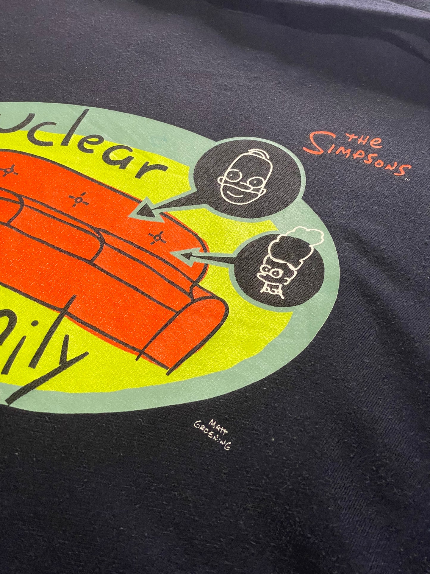Vintage The Simpsons Nuclear Hoodie Navy XL
